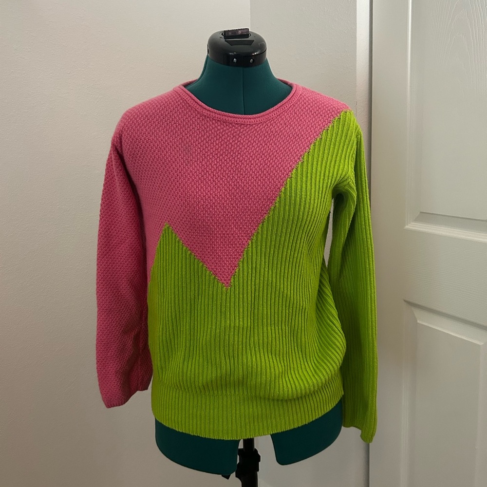 color block knit sweater